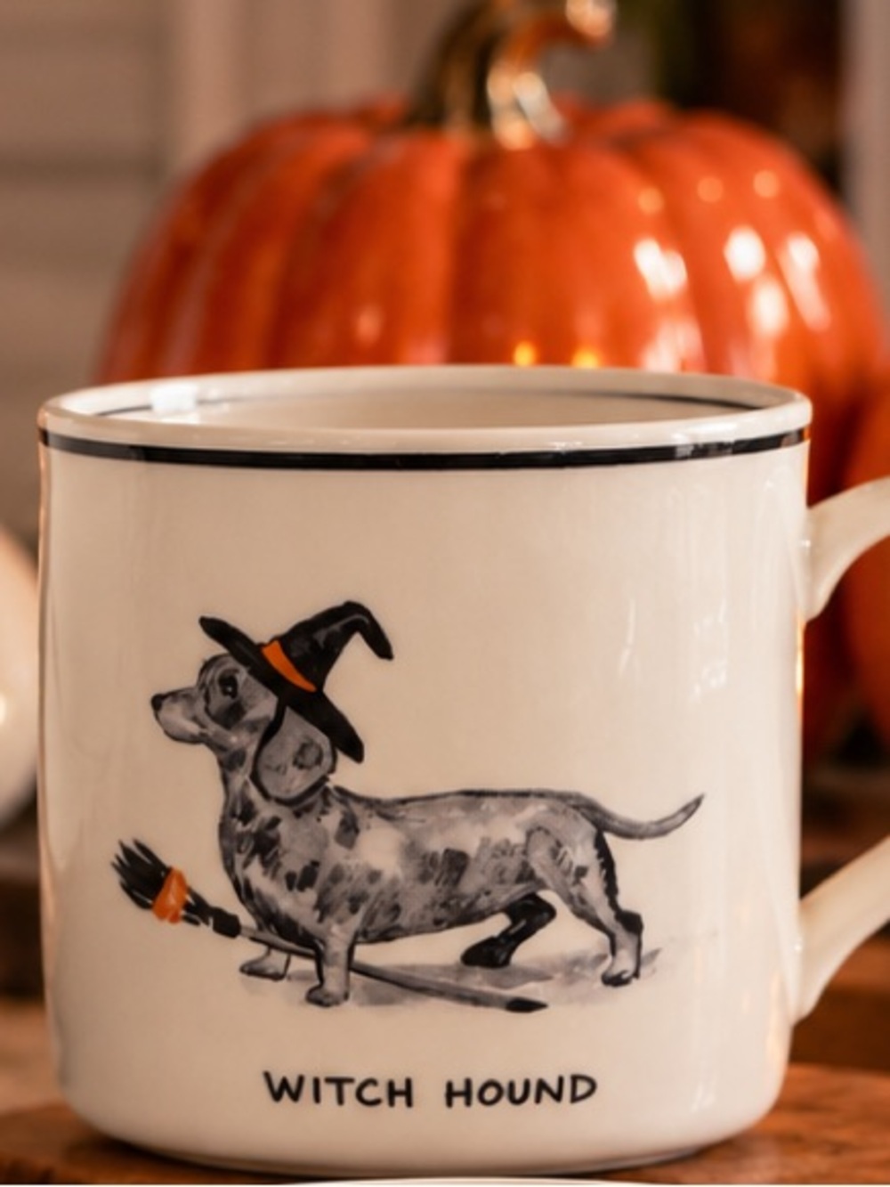 Molly Hatch Anthropologie Witch Hound Halloween Mug New
